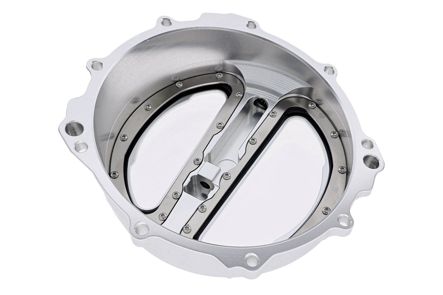 Open koppelingsdeksel met lexaan venster MV Agusta Rivale 800 (2013-2017) zilver achteraanzicht binnenkant met seal