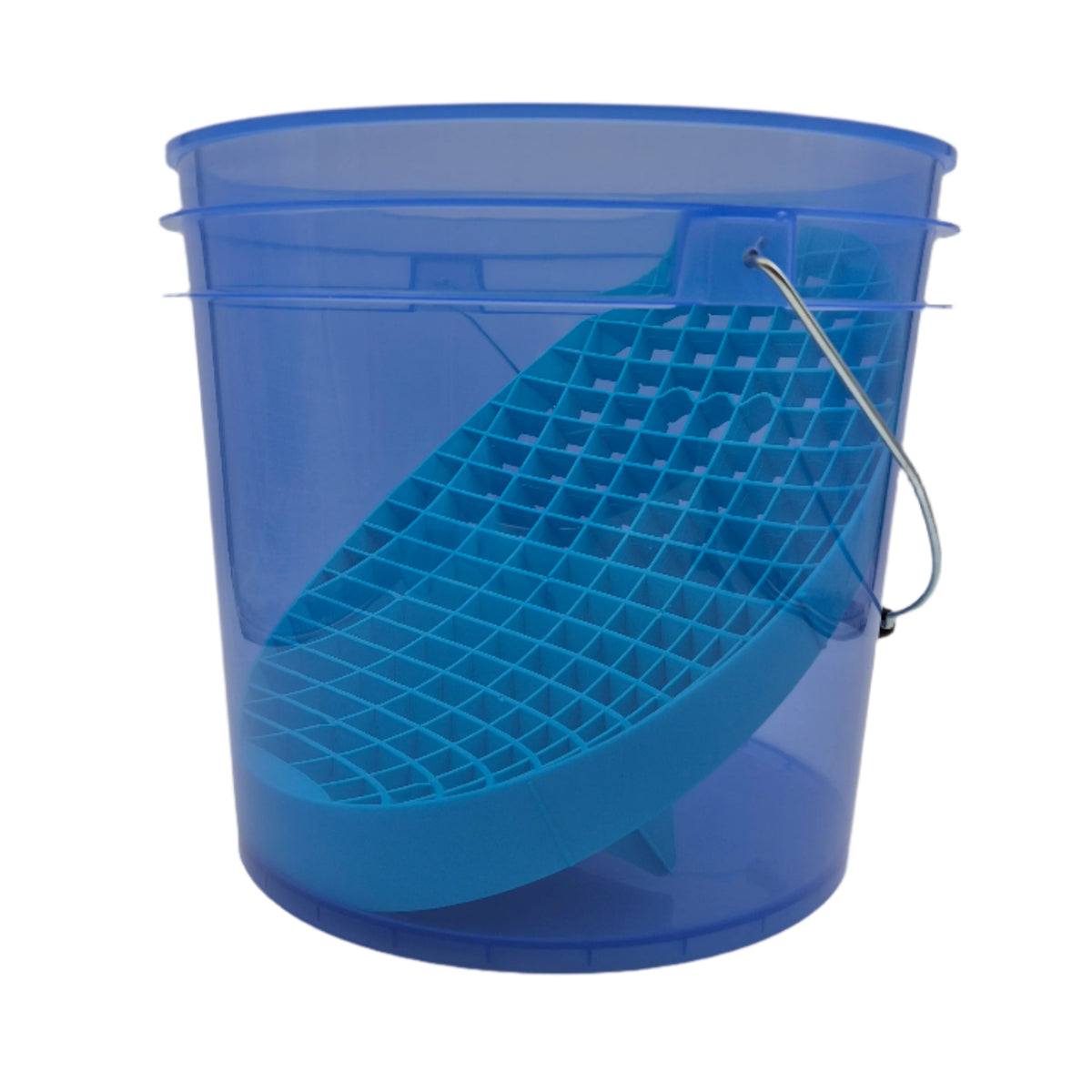 D Con Heavy Duty Wash Emmer – Blauwe 19L Sopemmer voor Veilige Motor- en Auto-Detailing afgebeeld met mitt slide