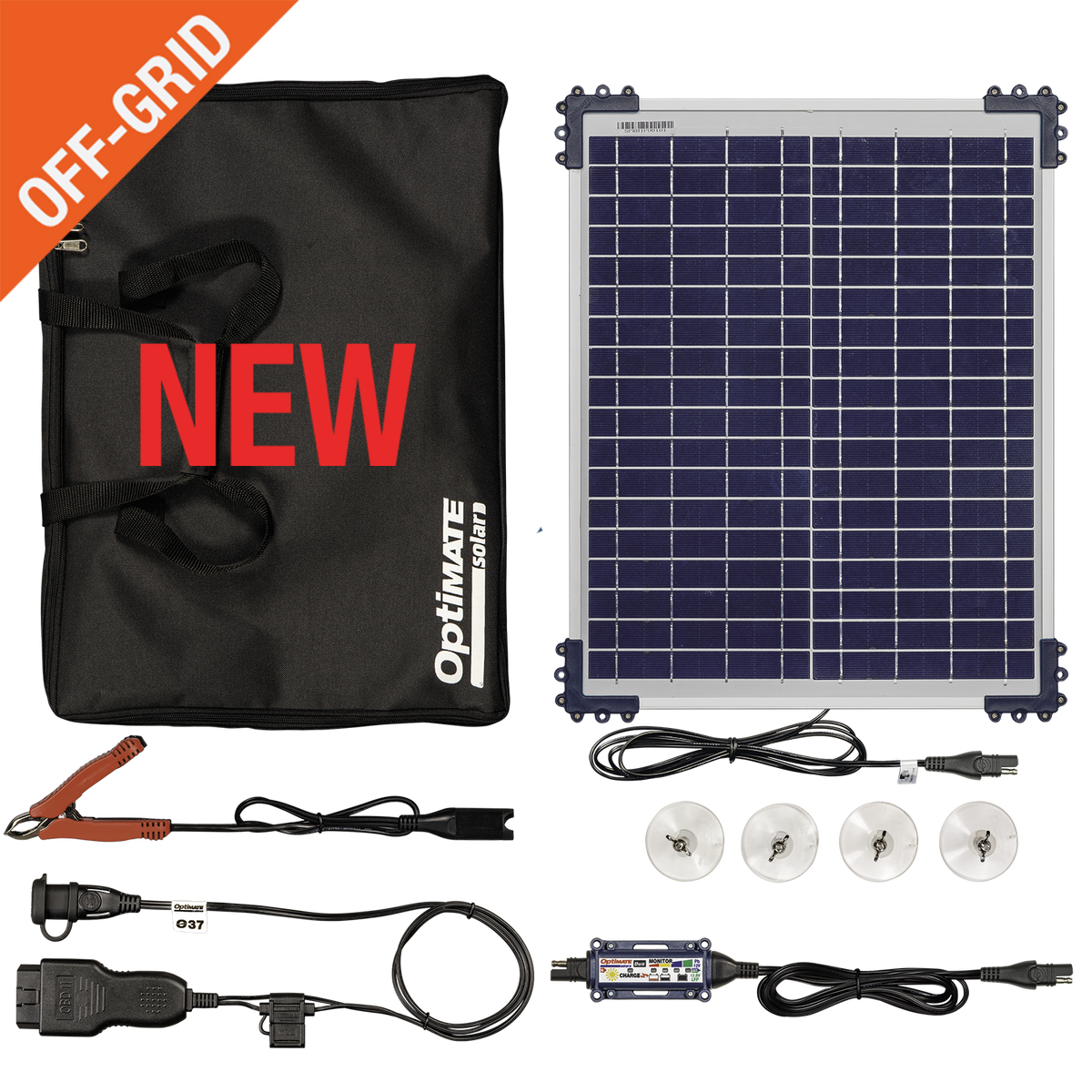 OptiMate Solar DUO autokit met 20W zonnepaneel