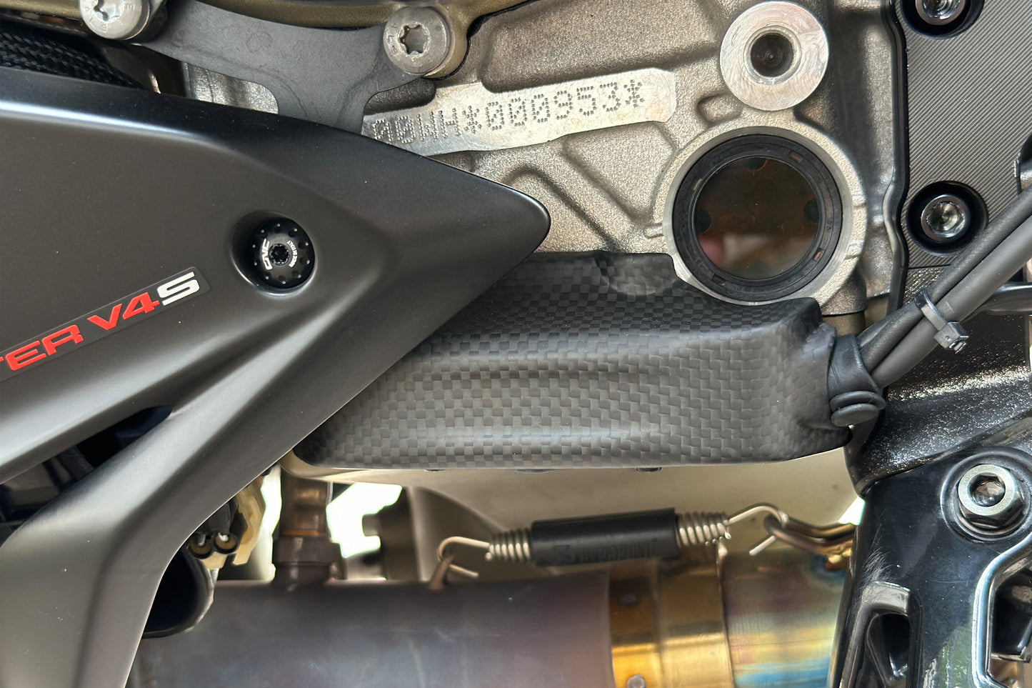 Quickshifter kabel beschermer mat carbon Ducati Streetfighter V4 (2020-2022)