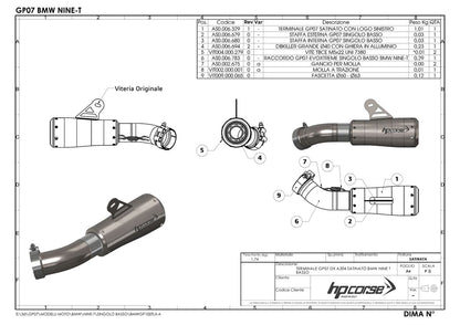 HP Corse uitlaat GP07 Satin BMW R nineT 2013-2016