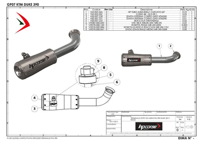 HP Corse échappement GP07 Satin KTM Duke 390 2017-2020