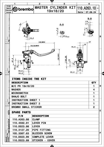 Brembo RCS19 bromsmastercylinder