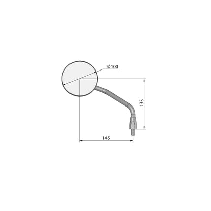 LSL Clubman Spiegel - zwart - links - Outlet