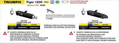 Arrow Veloce Aluminium Dark uitlaat – Triumph Tiger 1200 (2025+) Euro5+