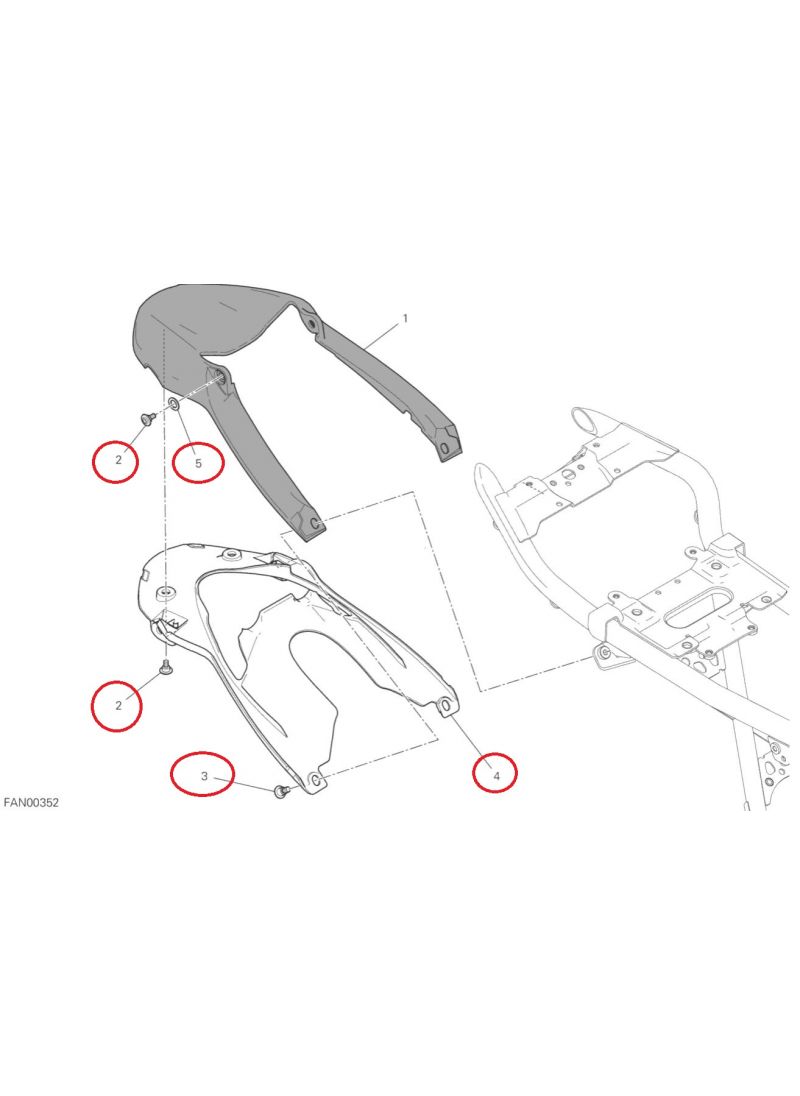 Undertail incl. bolts OEM Ducati Scrambler Icon for Scrambler Cafe Racer