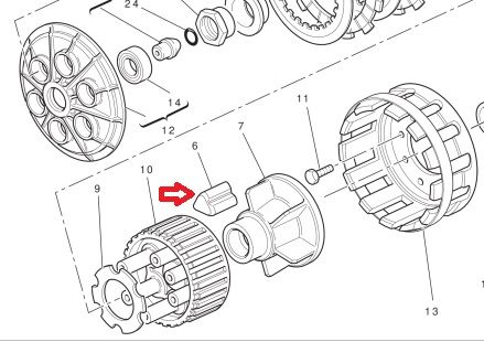 Ducati dempingsrubber voor droge koppeling