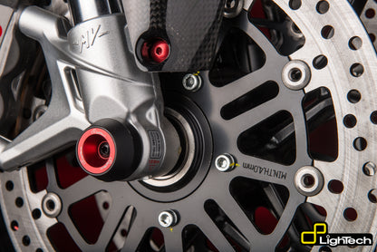 Voorvork en achteras beschermer set rood Lightech Ducati Monster 821