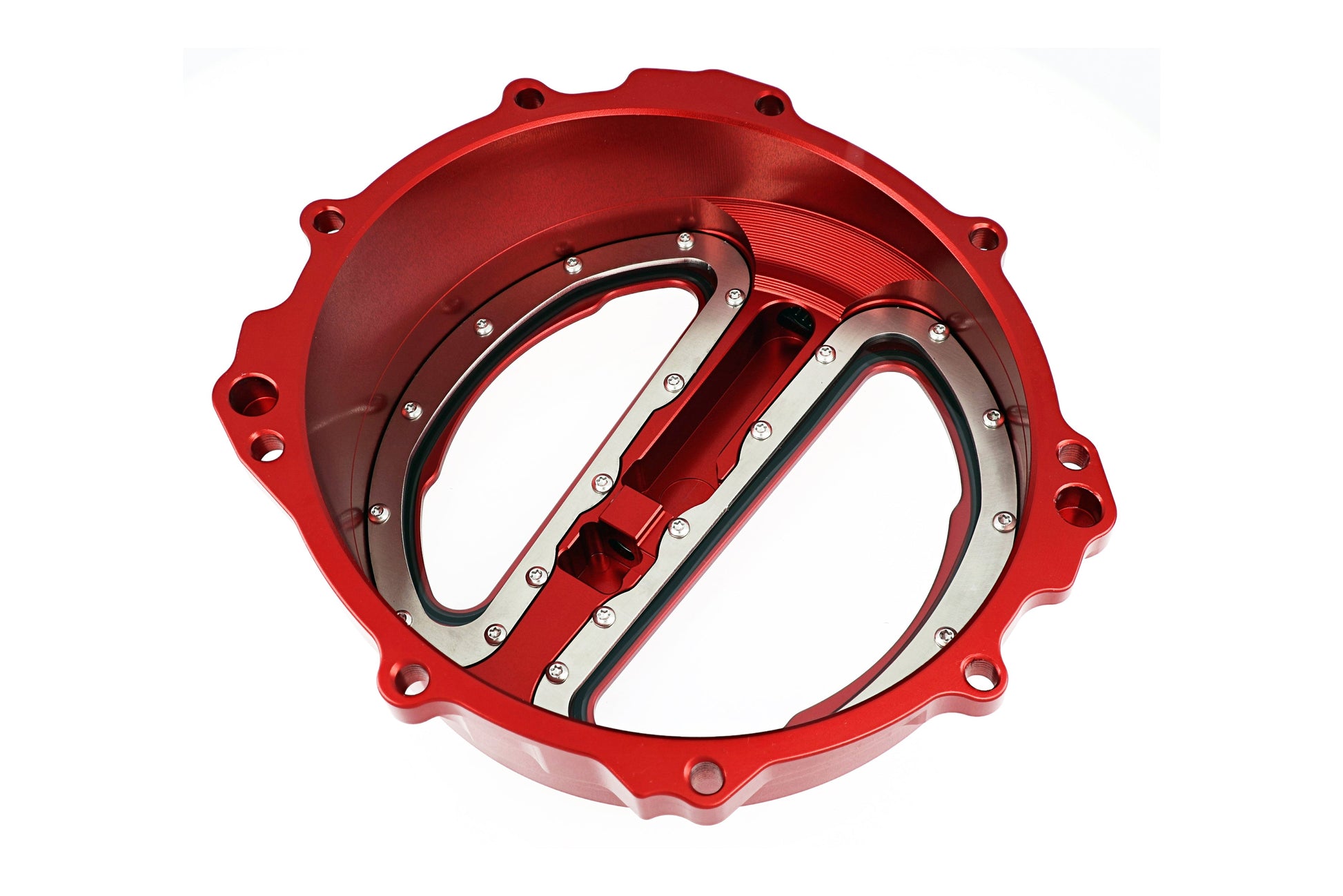 Open koppelingsdeksel met lexaan venster MV Agusta Dragster 800 RR E3 (2015-2017) rood achteraanzicht binnenkant met seal
