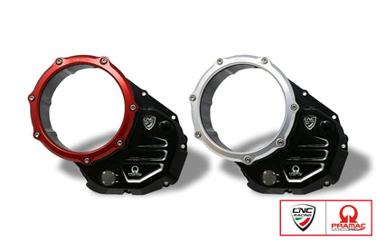 Koppelingsdeksel met open venster Pramac Racing Edition Ducati Multistrada 950 (2017-2018) zwart-rood en zwart-zilver