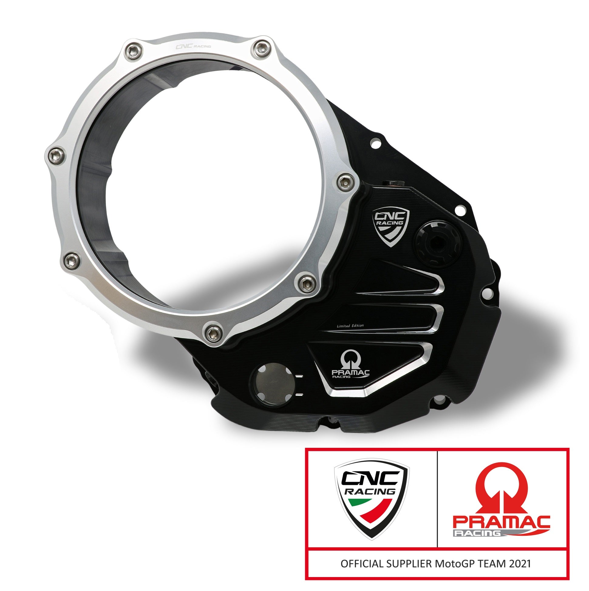 Koppelingsdeksel met open venster Pramac Racing Edition Ducati Hyperstrada 821 (2013-2015) zwart-zilver
