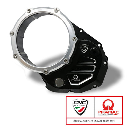 Koppelingsdeksel met open venster Pramac Racing Edition Ducati Hyperstrada 821 (2013-2015) zwart-zilver