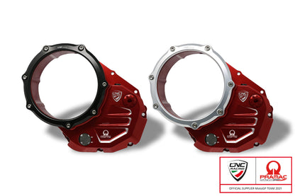 Koppelingsdeksel met open venster Pramac Racing Edition Ducati Hyperstrada 821 (2013-2015) rood-zwart en rood-zilver