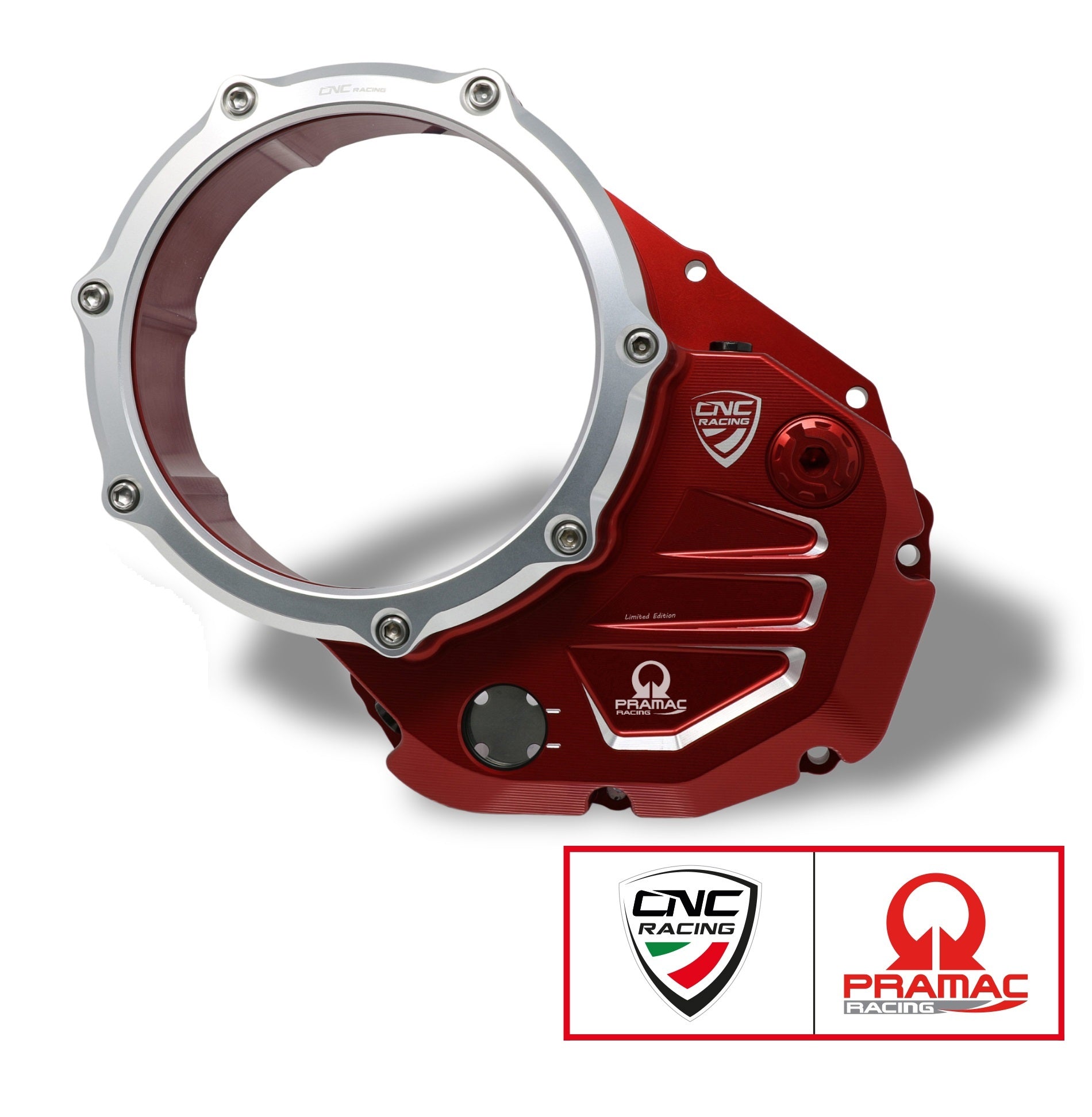 Koppelingsdeksel met open venster Pramac Racing Edition Ducati Monster 821 (2013-2017) rood-zilver