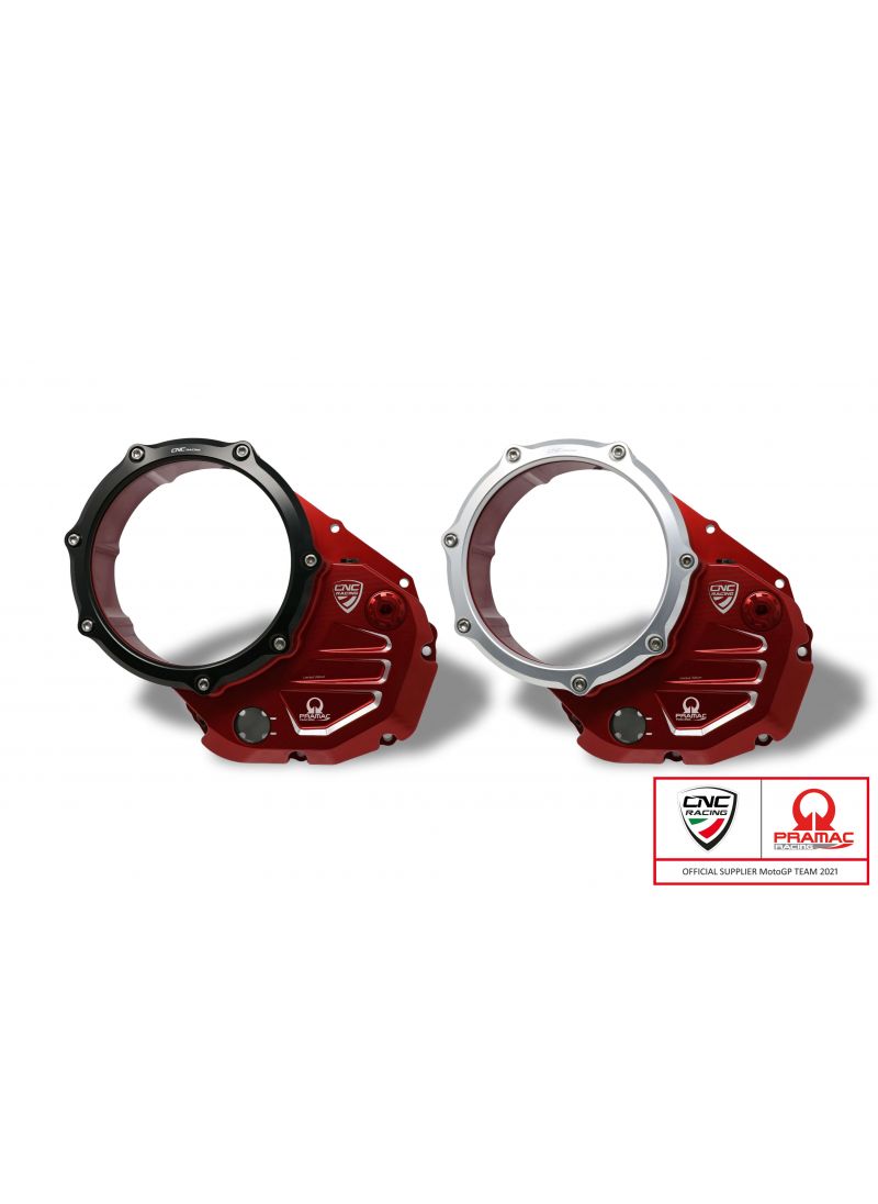 Clutch Cover Bicolore Monster 937 / DesertX - Pramac Racing Limited Edition - Silver Coloured-Red