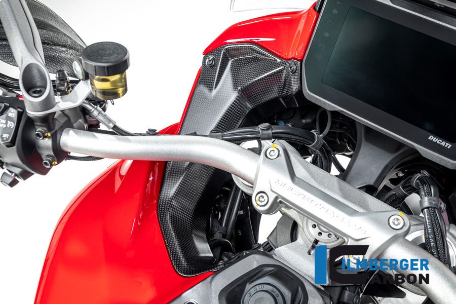 Cubra cerca de los instrumentos del lado izquierdo Matt Carbon Multistrada V4 2021+ Ducati Multistrada V4S Grand Tour (2024+)