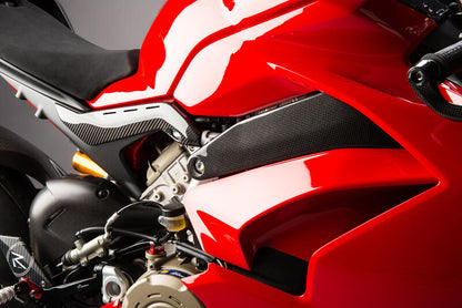 Lightech carbon kleine panelen onder de tank (2 st.) (glanzend) Ducati Panigale V4 (2018-2024)