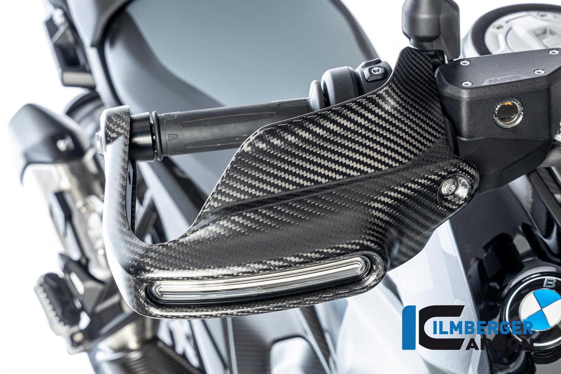 Handkap handbeschermer Hoog met Knipperlicht rechts mat carbon BMW R1300GS Trophy 2023+
