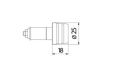 Stuurgewichtset 'Mini' CNC Racing Triumph Tiger 800 XC (2010-2014) afmetingen