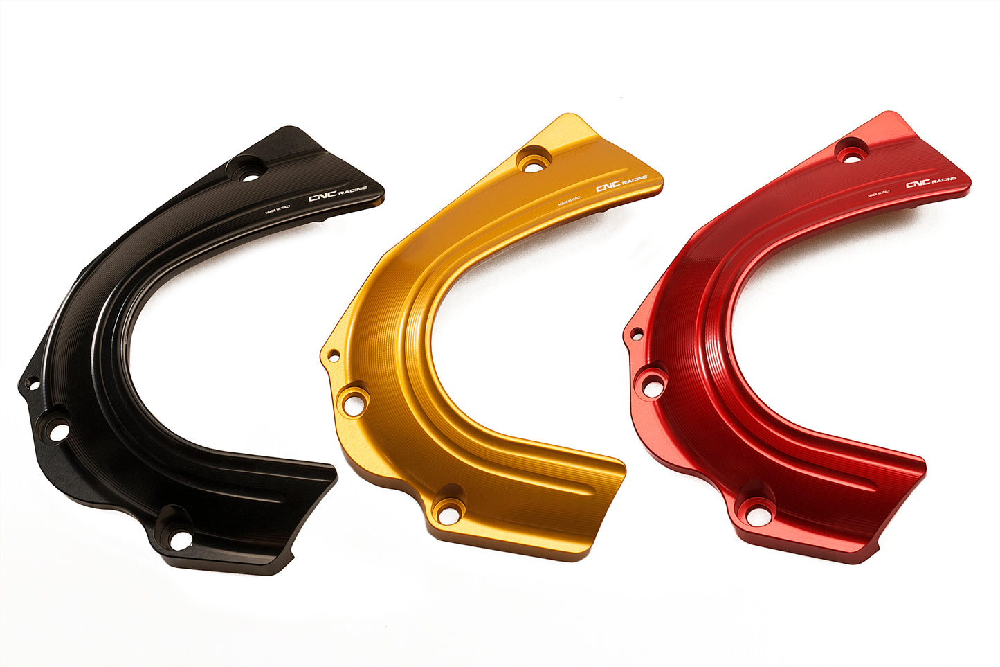 Voortandwiel cover Ducati Scrambler 2015-2018 productfoto beschikbare kleuren zwart rood goud