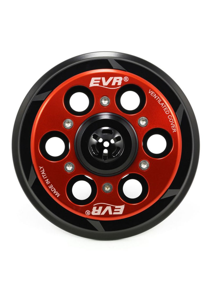 EVR vented pressure plate for clutch - black base / red top plate