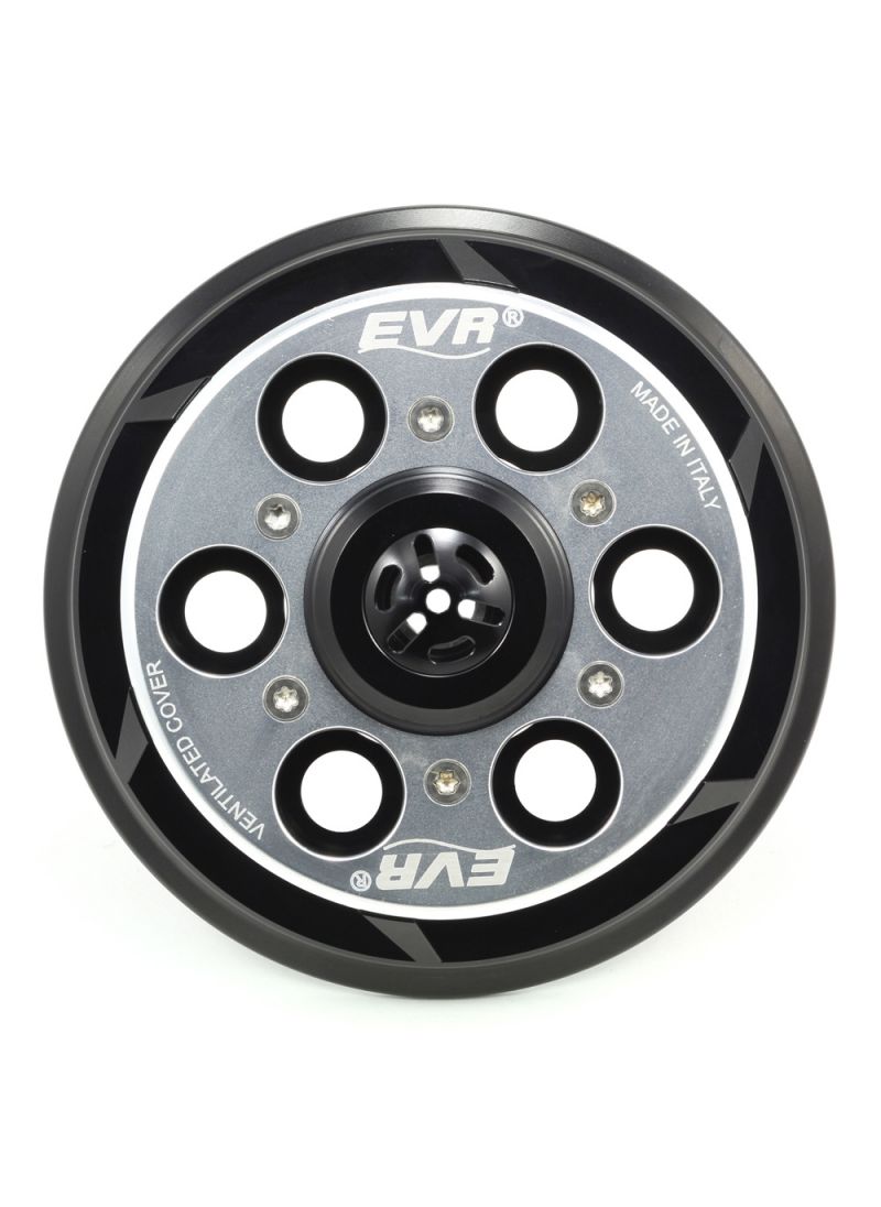 EVR vented pressure plate for clutch - black base / silver coloured top plate