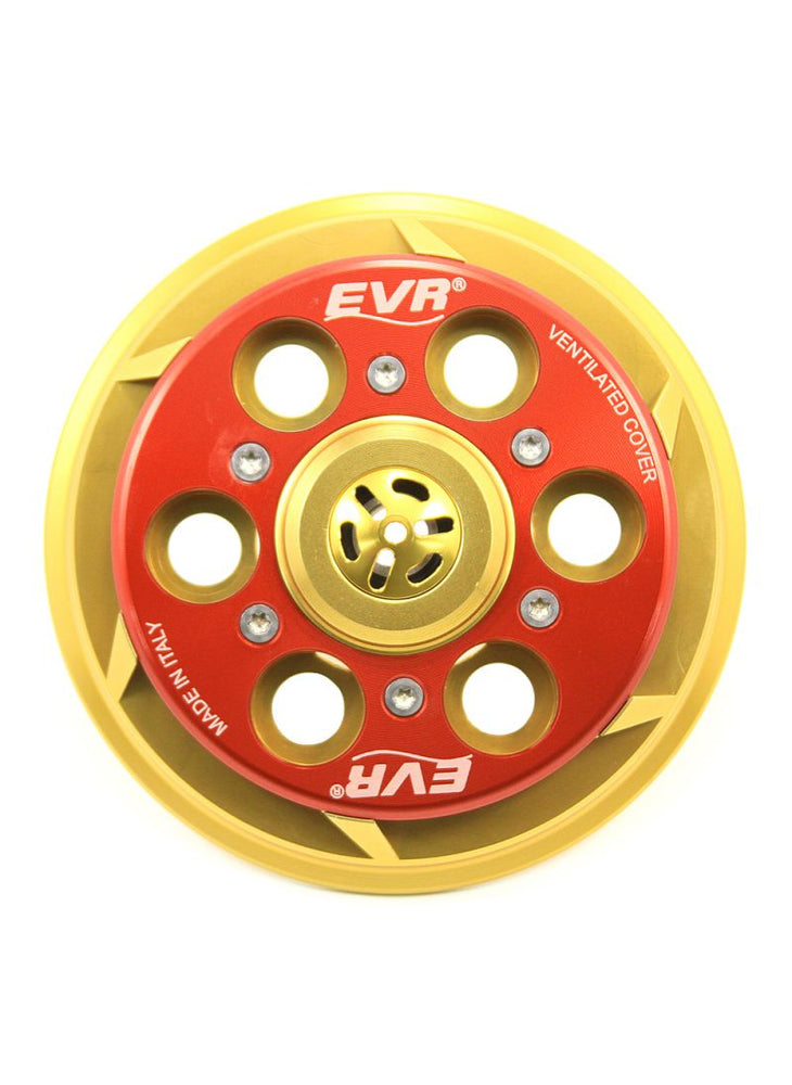 EVR vented pressure plate for clutch - gold coloured base / red top plate