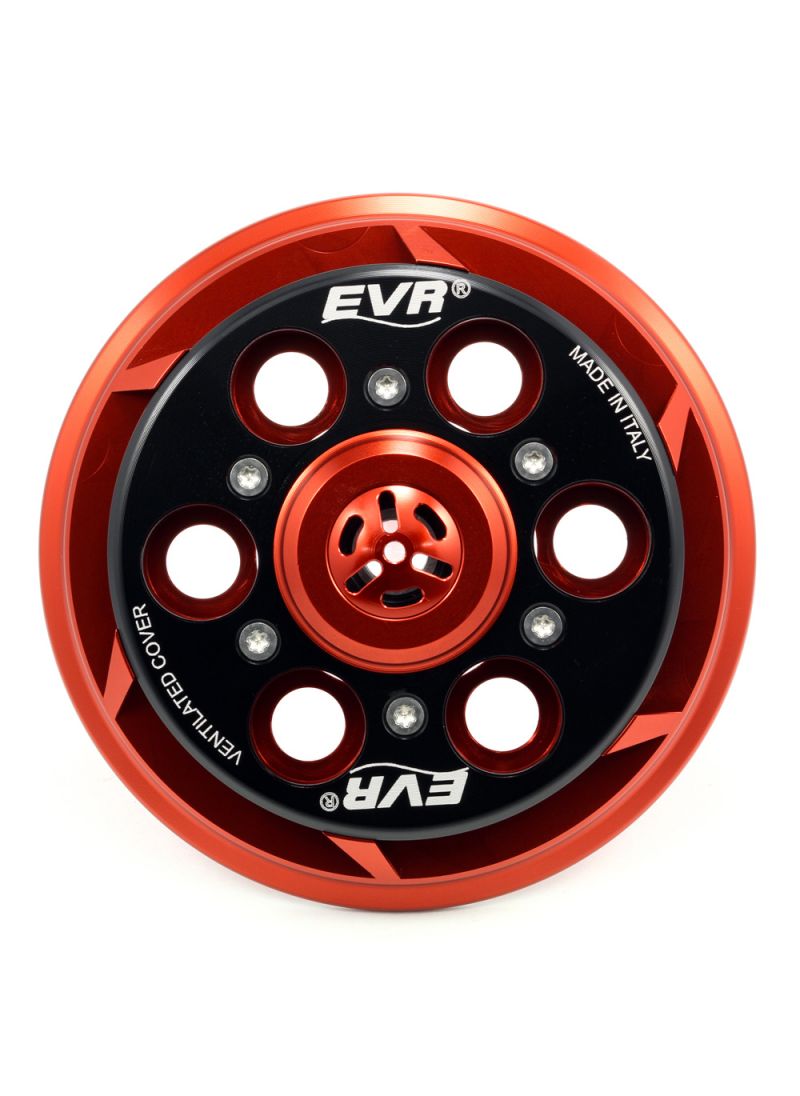 EVR vented pressure plate for clutch - red base / black top plate