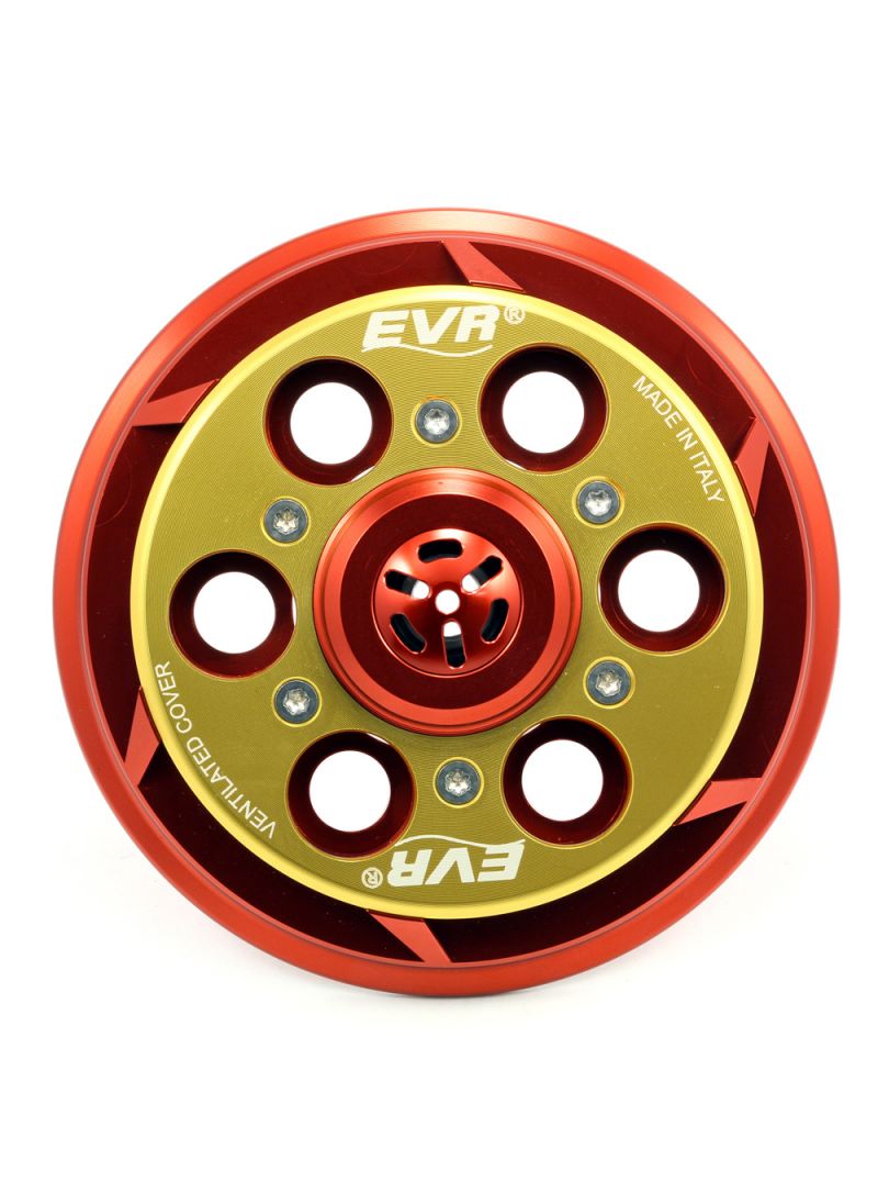 EVR vented pressure plate for clutch - red base / gold coloured top plate