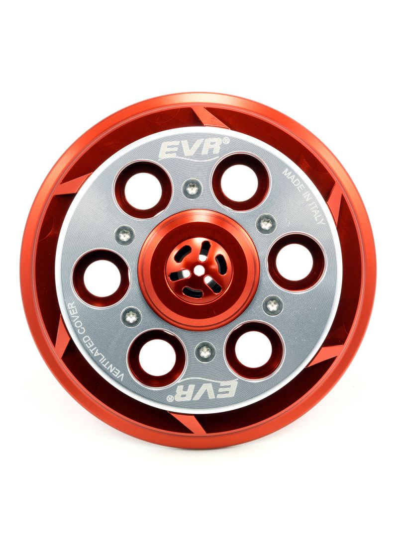 EVR vented pressure plate for clutch - red base / silver coloured top plate