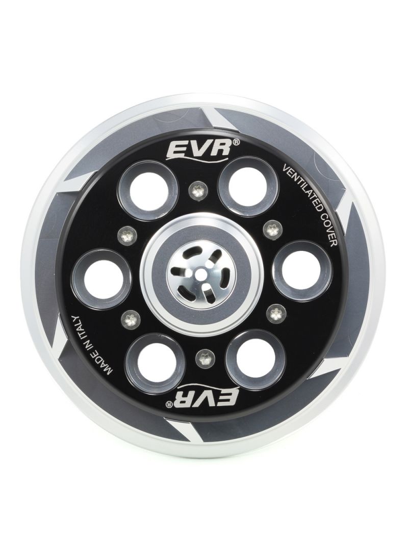 EVR vented pressure plate for clutch - silver coloured base / black top plate