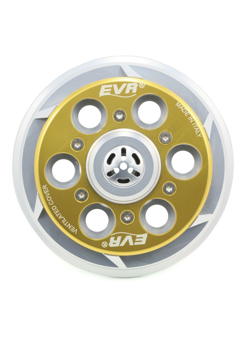 EVR vented pressure plate for clutch - silver coloured base / gold coloured top plate