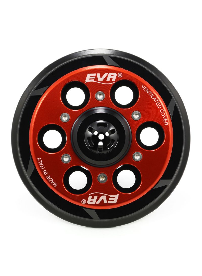 EVR Anti-clank pressure plate for clutch - black base / red top plate