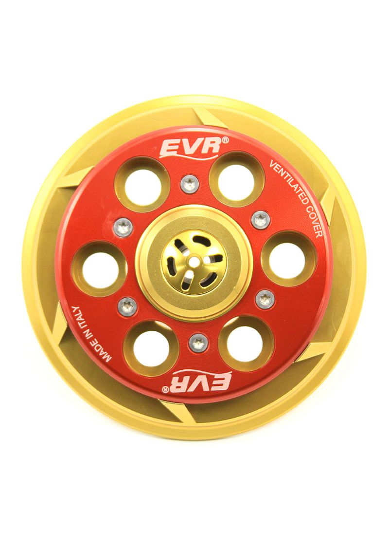 EVR Anti-clank pressure plate for clutch - gold coloured base / red top plate