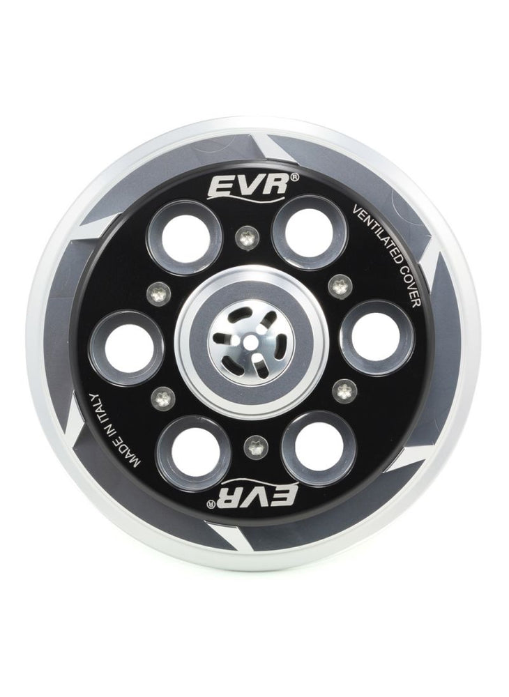 EVR Anti-clank pressure plate for clutch - silver coloured base / black top plate