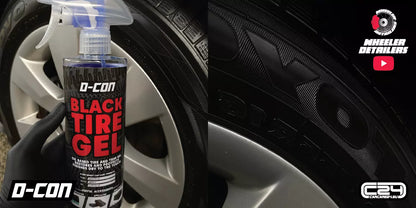 D -Con Dark Black Tire Gel 500ml - Black profundo con brillo a largo plazo - 500ml