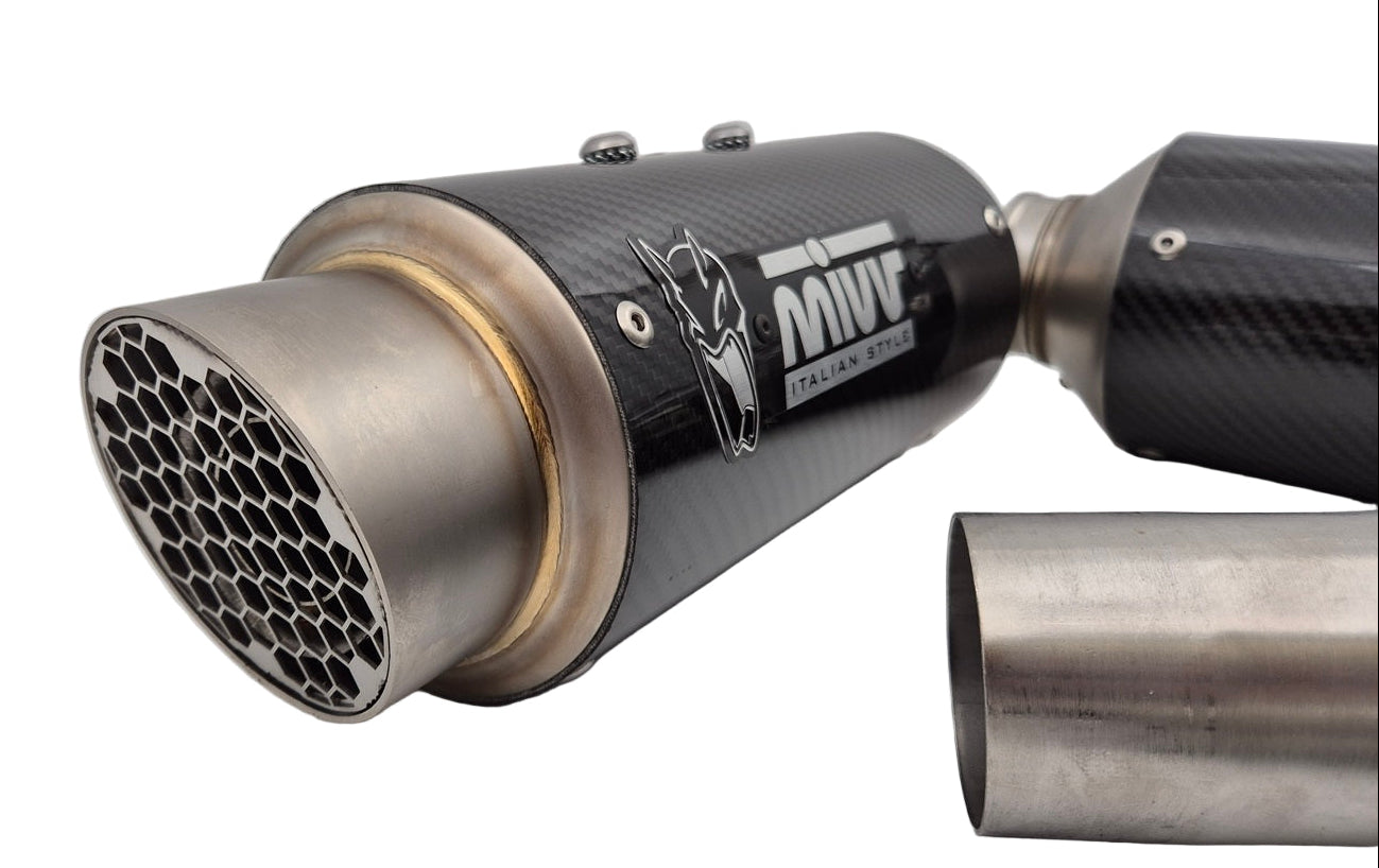 Mivv GP Pro demperset Ducati Scrambler 1100 detailfoto met dB-killer