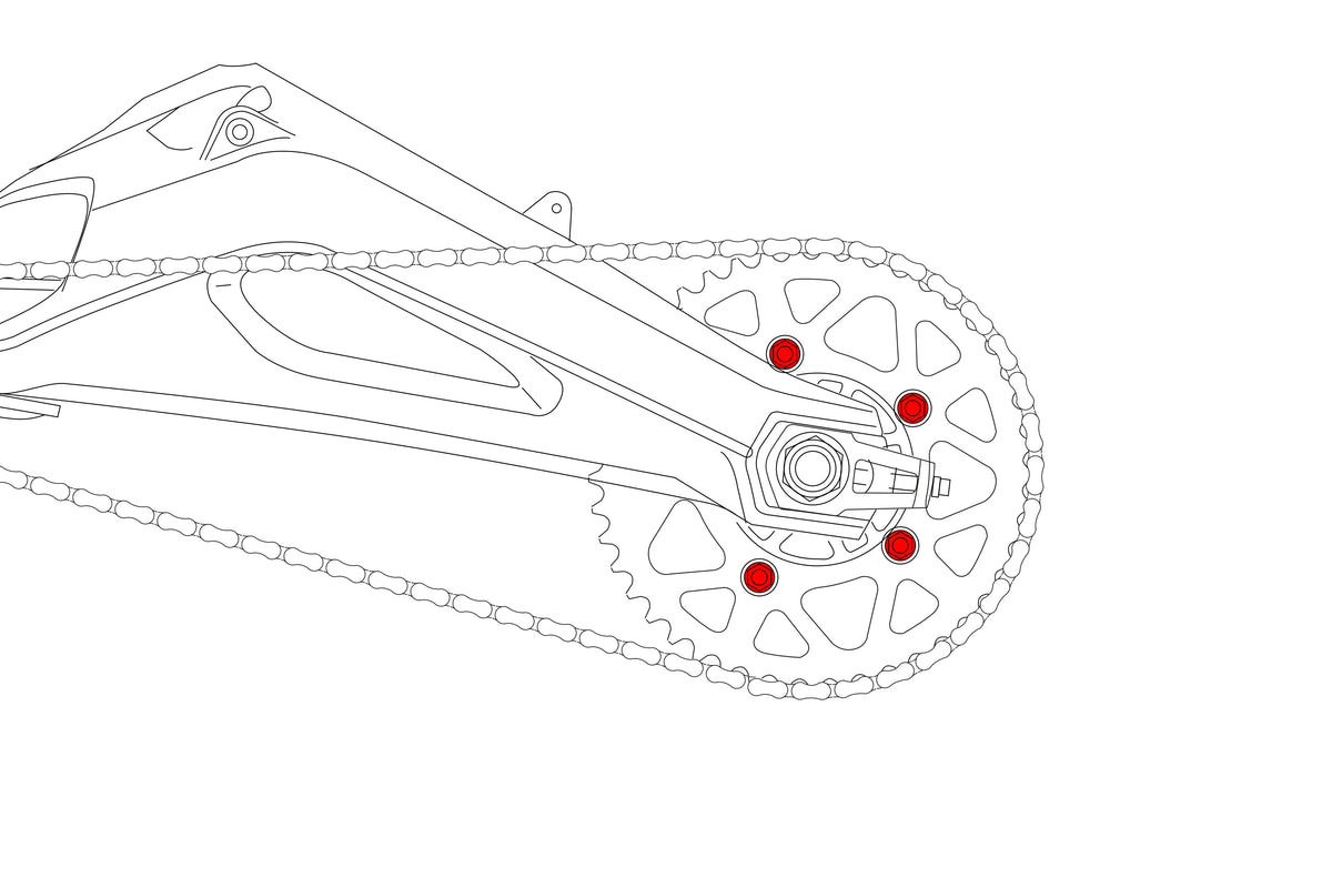 Achtertandwieldrager moeren (5 st.) Ducati Panigale V4S (2027+)