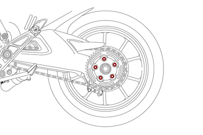 Achtertandwieldrager moeren (5 st.) Ducati Panigale V4 (2027+)