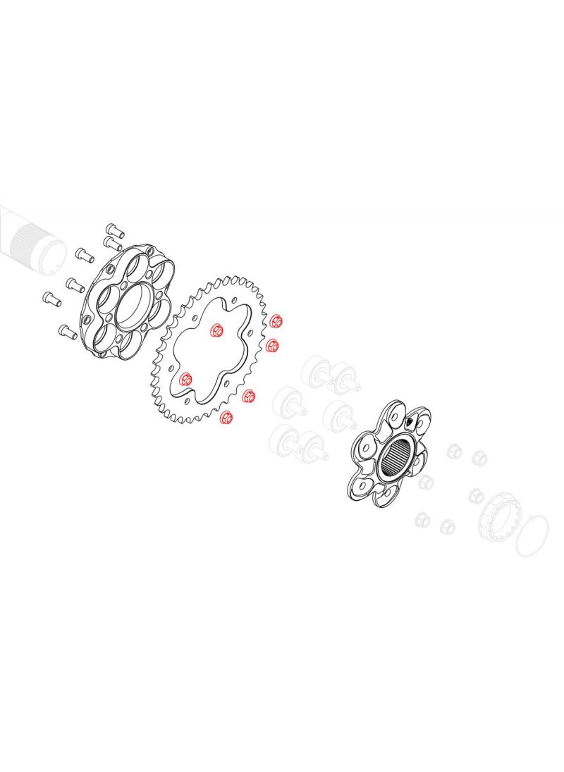 Rear Sprocket Flange Nut Set Ducati - CNC Racing
