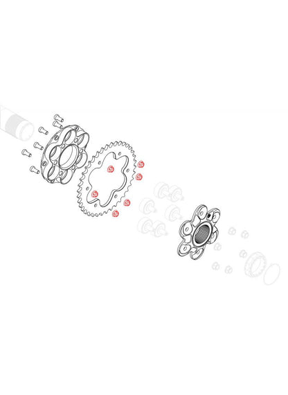 Rear Sprocket Flange Nut Set Ducati - CNC Racing