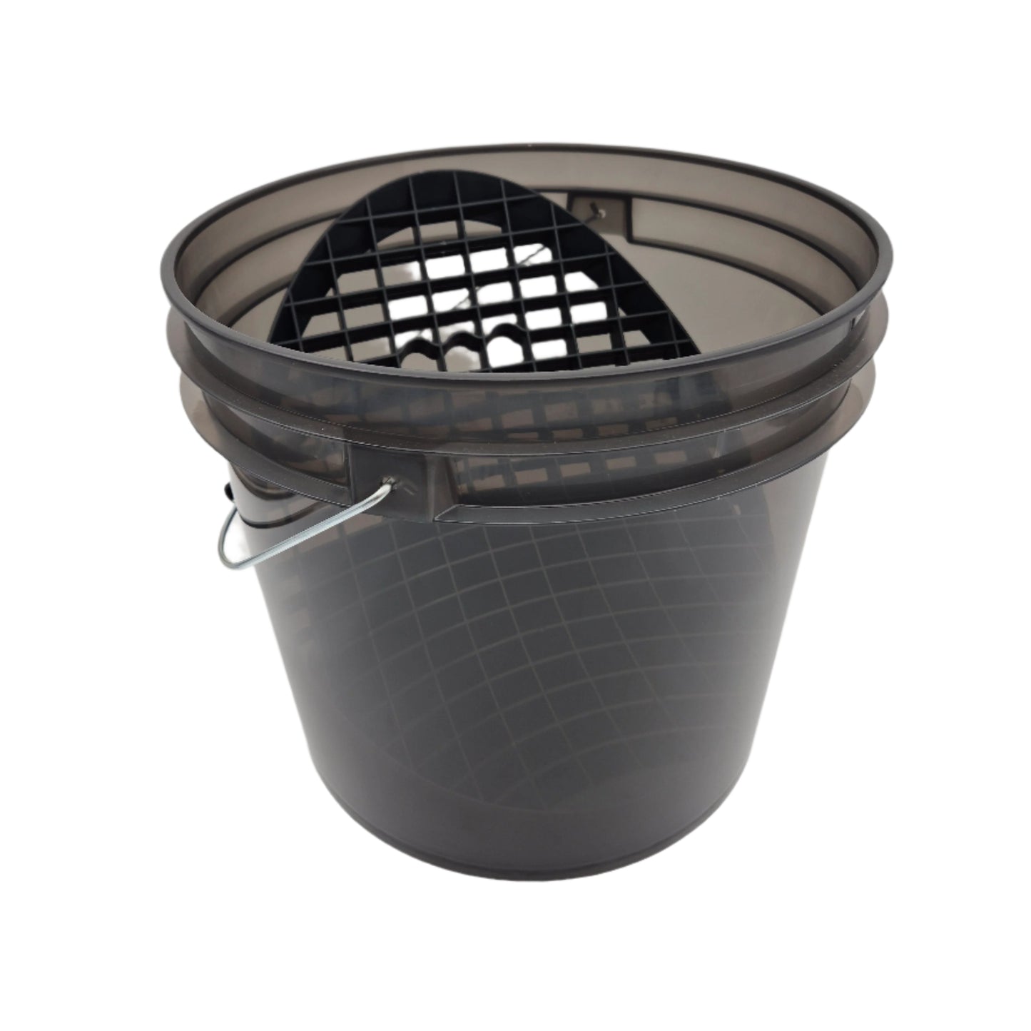 D Con Mitt Slide Heavy Duty – Zwarte Insert afgebeeld in 19L D-Con Dark Smoke Wheels emmer