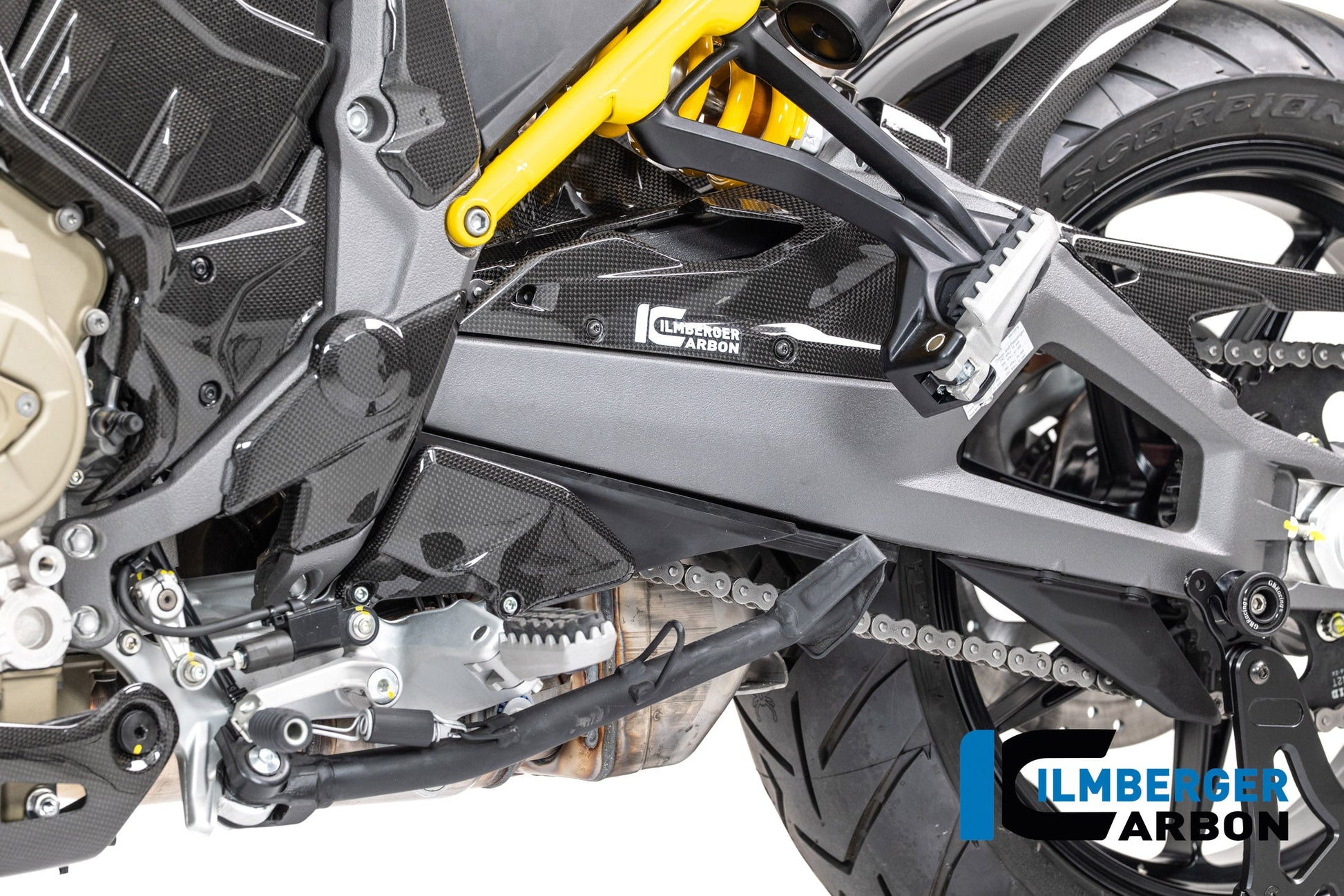 Heelplate links glanzend carbon Ducati Multistrada V4 Pikes Peak (2022-2024)