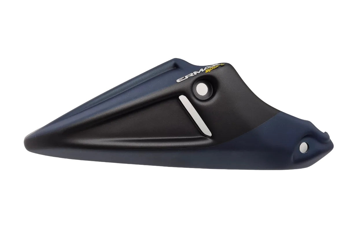 Ermax bellypan Honda CB650R 
Matt Jeans Metallic Blue (PB417) en Matt Gunpowder Black Metallic (NH436) 2019-2020 detailfoto linker kant