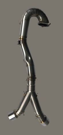 Shift-Tech titanium decat bochtensysteem (inc. OEM hitteschild montagepunten) Ducati Hypermotard 698 Mono RVE (2024+)