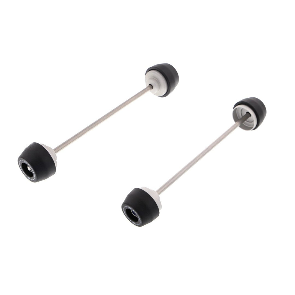 
                  
                    EP Spindle Bobbins Kit for the Kawasaki ZX-10RR includes front fork crash protection and rear swingarm protection. Stainless steel spindle rods precisely fit the signature Evotech Performance nylon bobbins to either end of the motorcycle’s wheels.  
                  
                