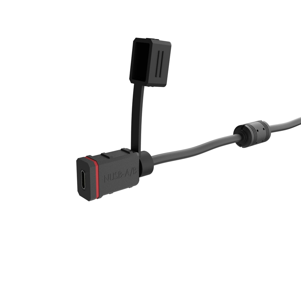 
                  
                    The female USB-A adaptor from Evotech Motorcycle USB-C Charger has a waterproof casing and cover for when the motorcycle accessory is not in use.
                  
                