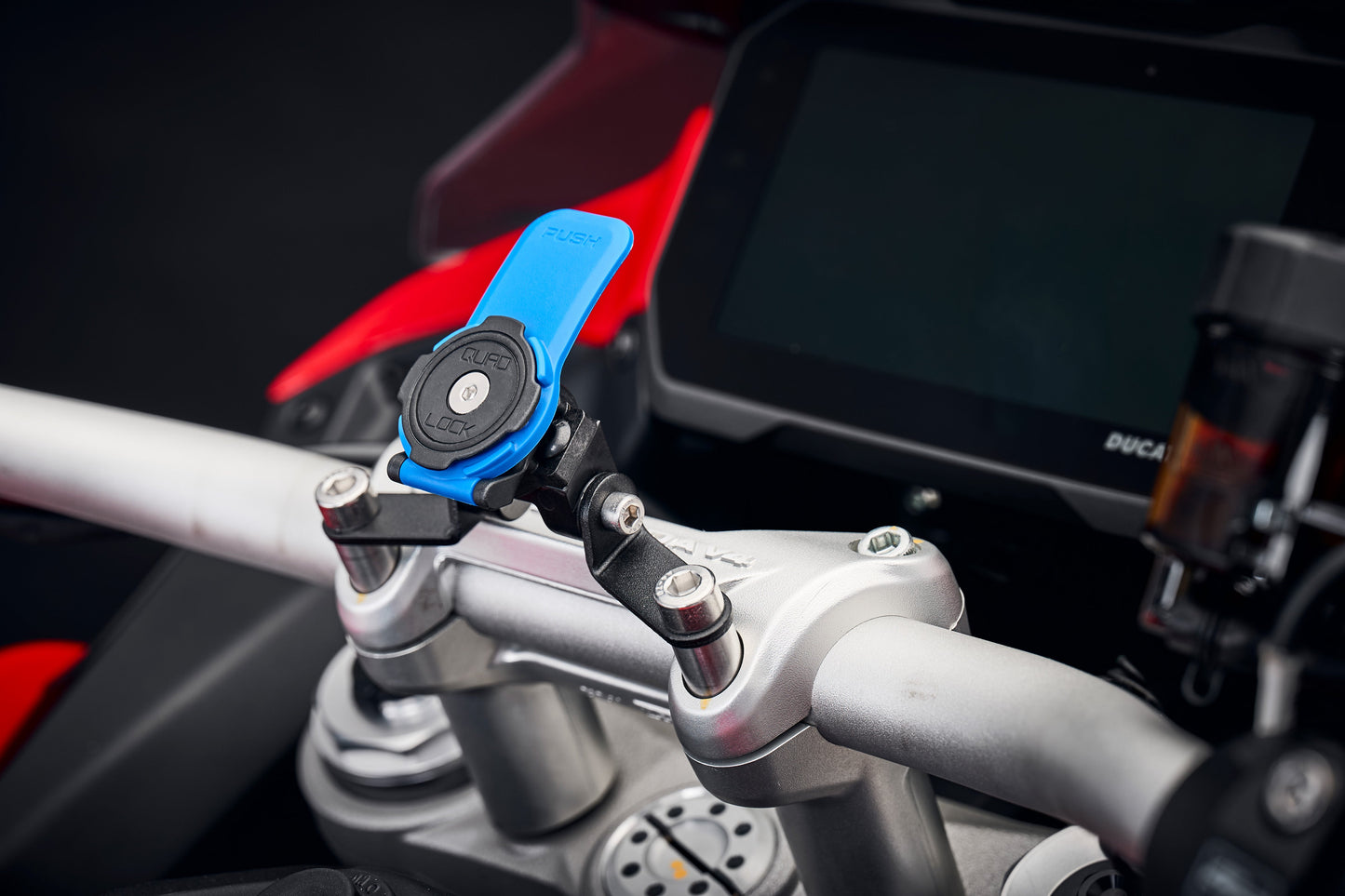 Evotech Quad Lock Handlebar Clamp Sat Nav Mount - Ducati Multistrada V4 (2021+)