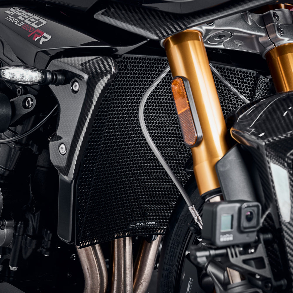 
                  
                    Evotech Radiator Guard (Black) - Triumph Speed ​​Triple 1200 RR (2022+)
                  
                