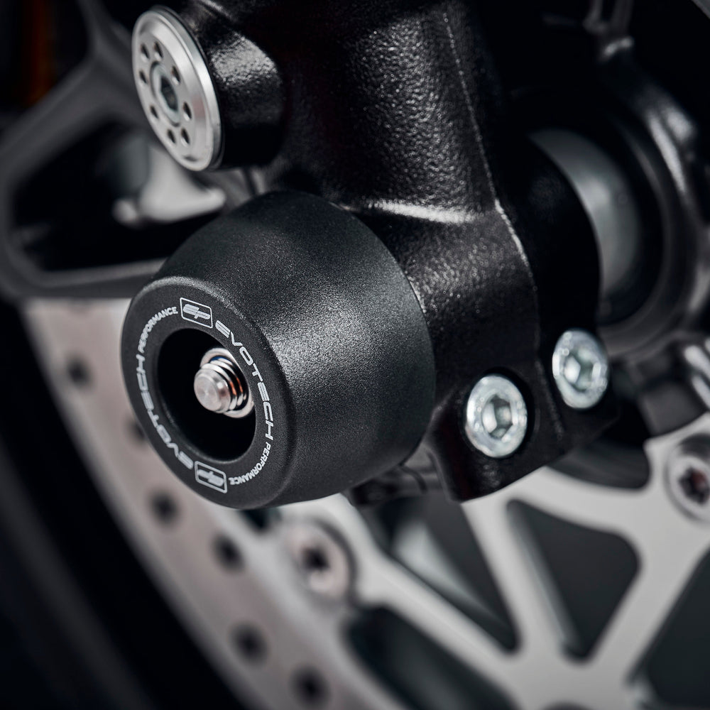 
                  
                    For hard-wearing front fork and brake caliper protection of the Street Triple, choose EP Front Spindle Bobbins for the Triumph Street Triple RS (2017-2019). Evotech Performance’s strong crash protection is made in the UK.
                  
                